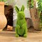 2PCS Easter Rabbit Decoration Green Moss Plush Rabbit Artificial Sculpture Green Plush Rabbit Resin Ornament
